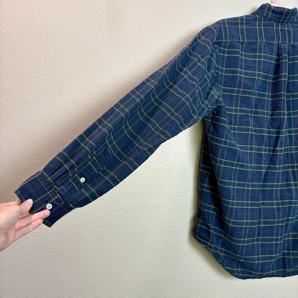 Ralph Lauren Shirt Mens‎ Medium Blue Blackwatch Plaid Casual Button Down Top - Picture 9 of 11